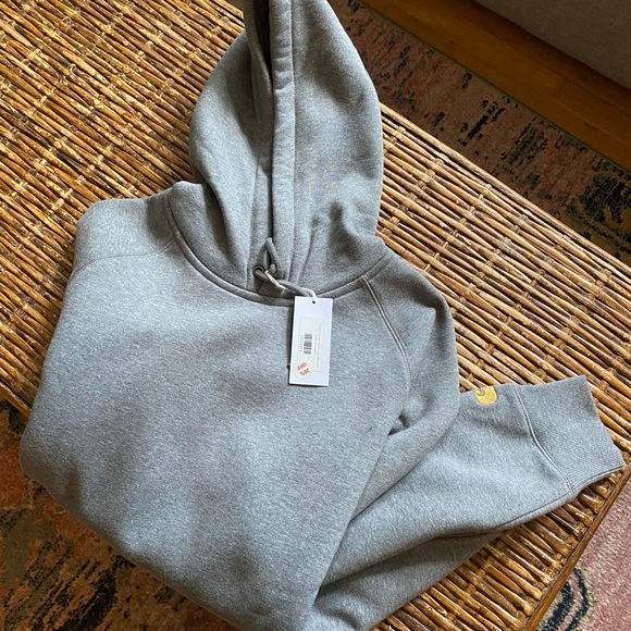 NWT Carhartt WIP Chase Hooded Sweatshirt in Heather Gray - Picture 6 of 6